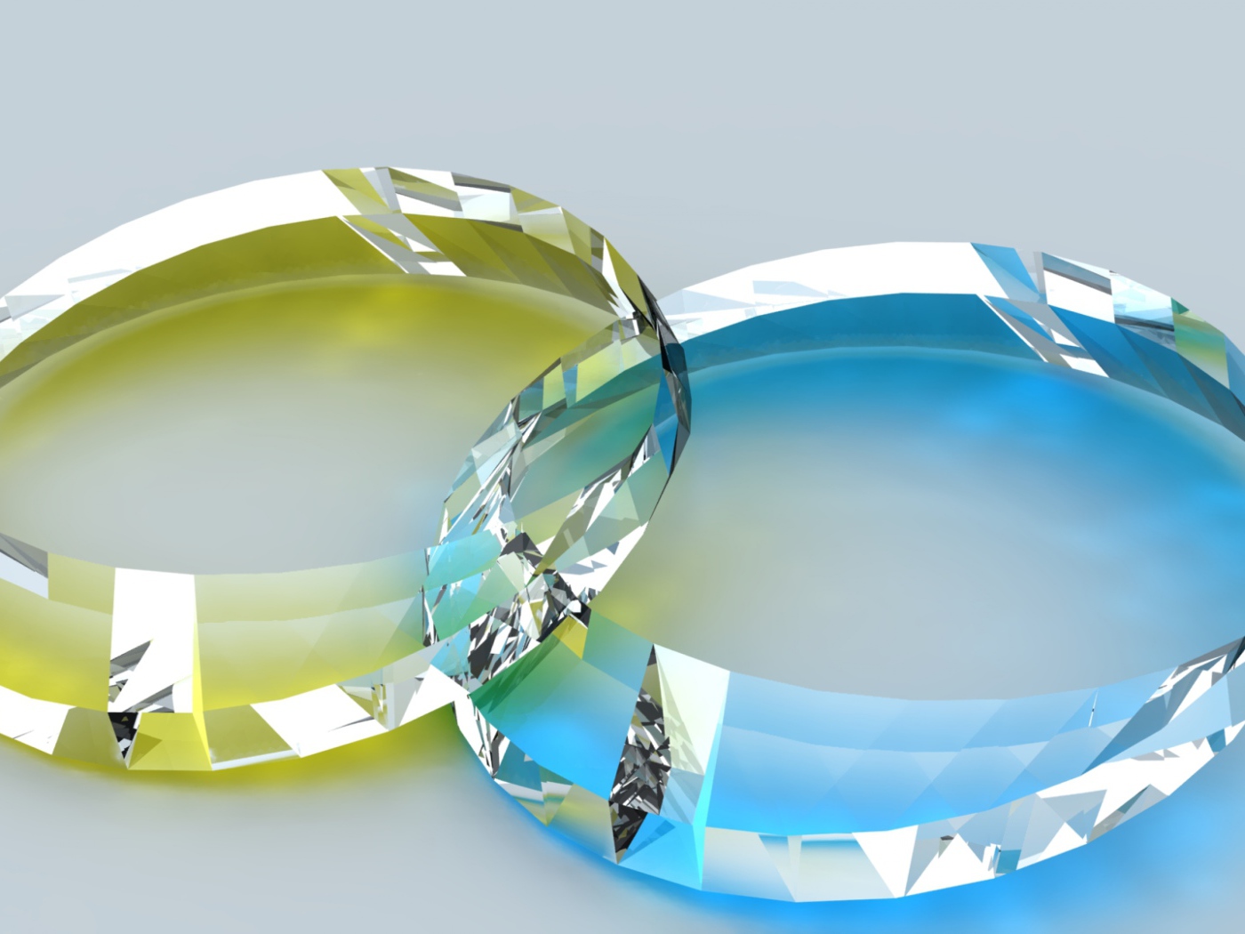 Два прозрачных драгоценных камня 3д графика 