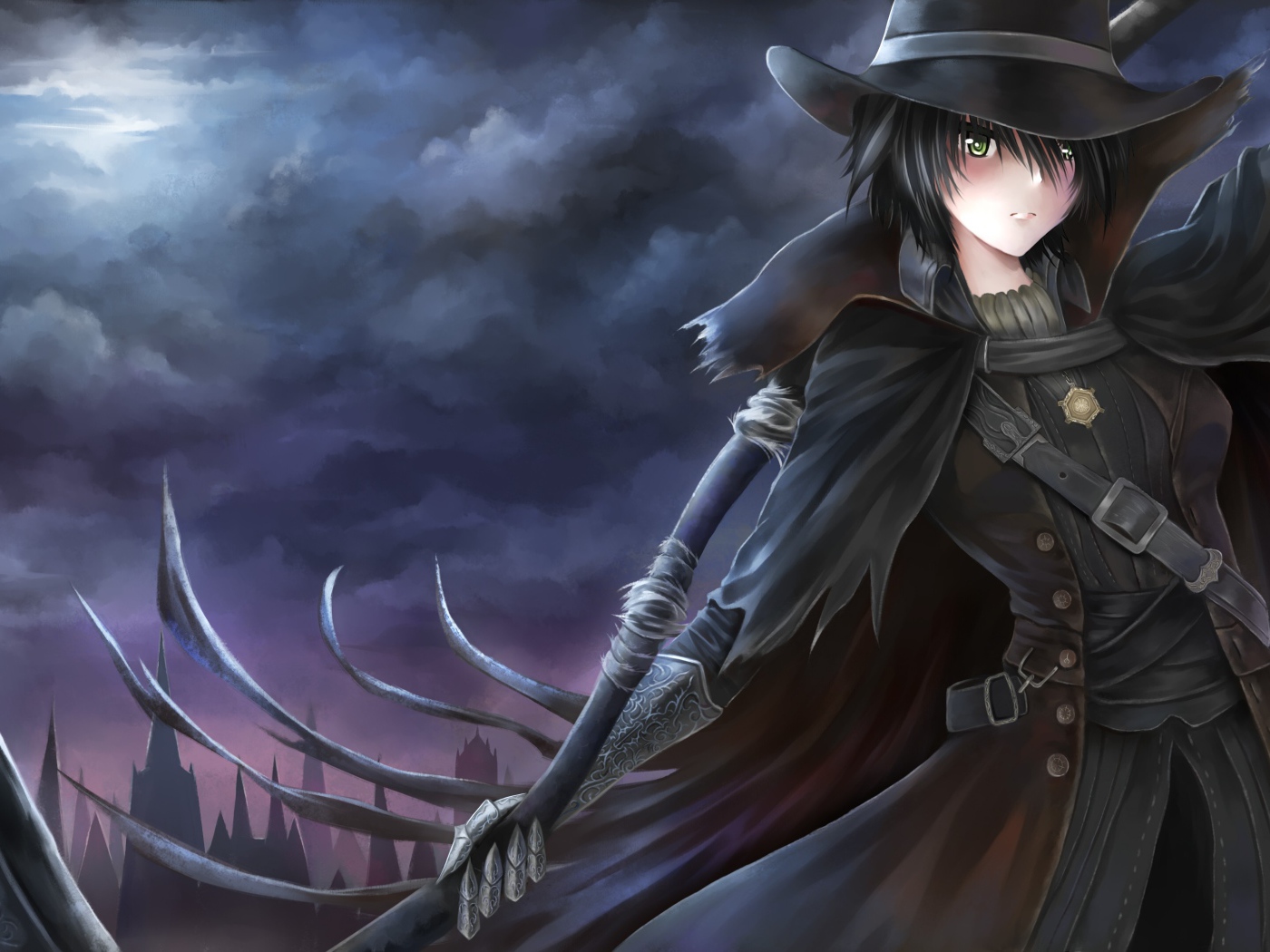 Парень в черном персонаж аниме Bloodborne 