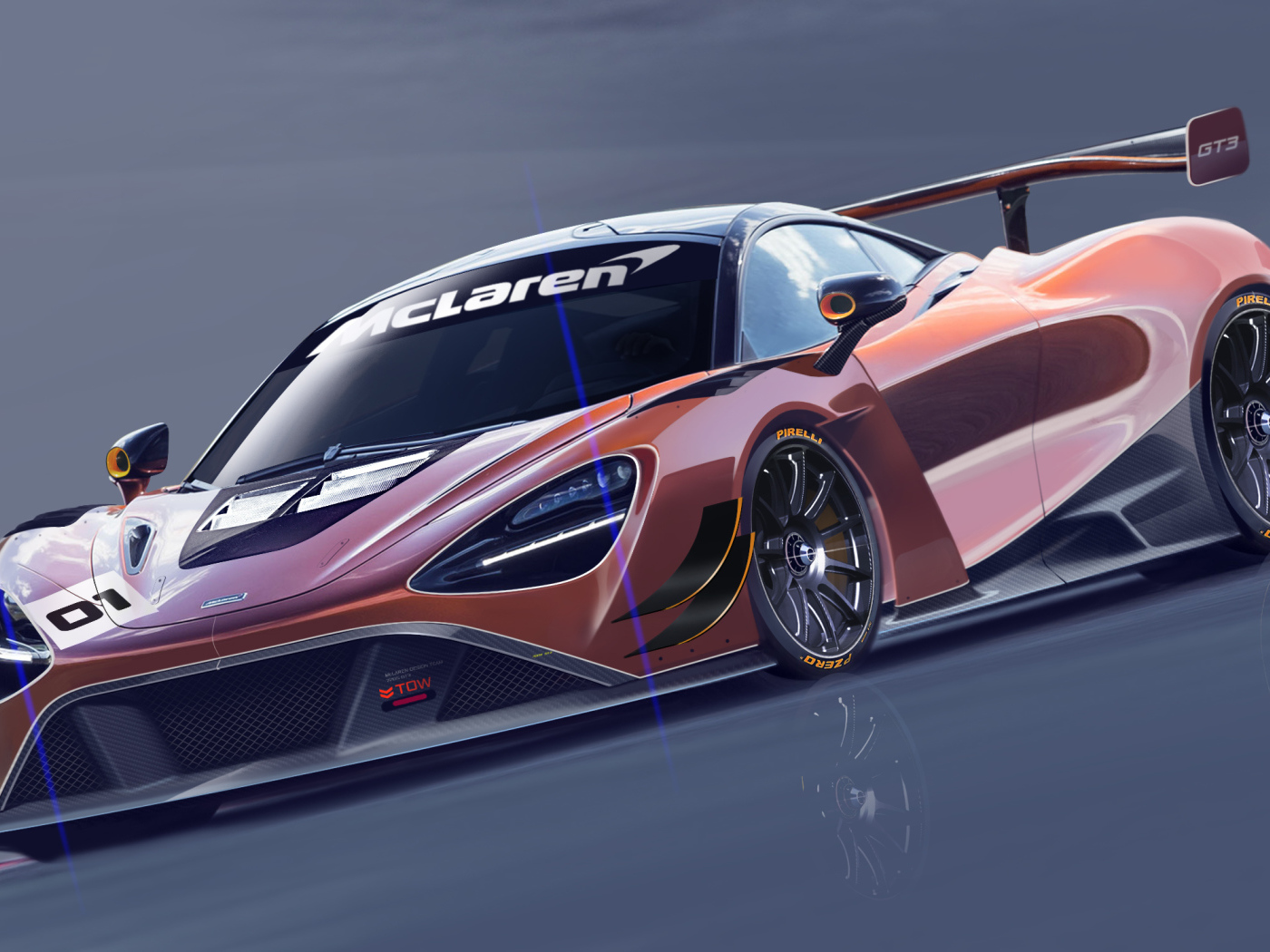 The racing car McLaren 720S GT3, 2019
