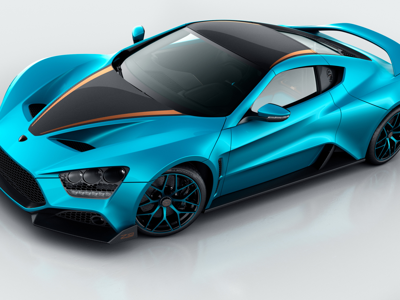 Суперкар синего цвета Zenvo ST1, 2017 