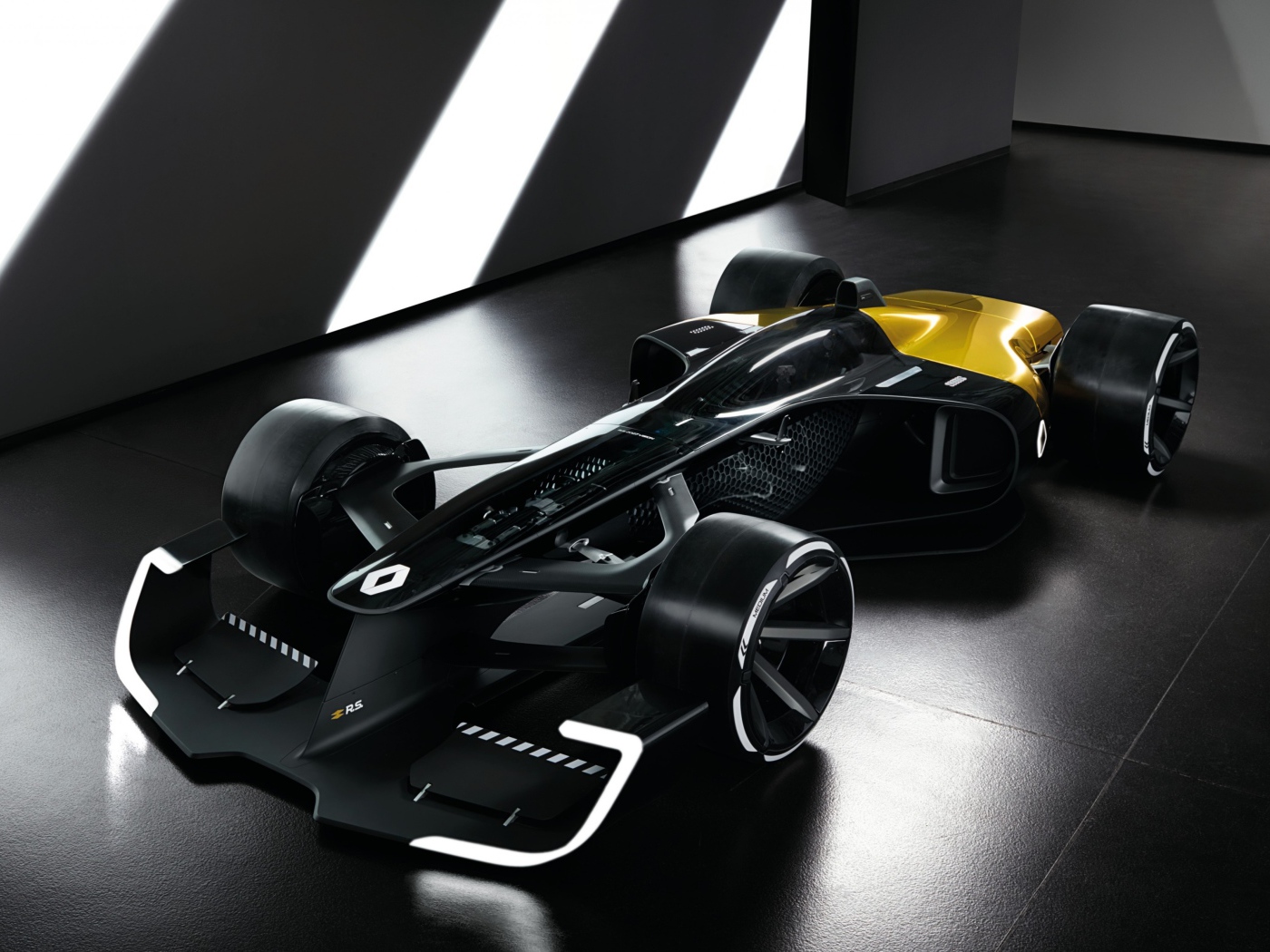 Черный гоночный автомобиль Renault RS 2027 Vision Concept