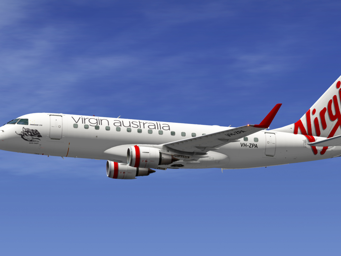 Embraer 170 австралийской авиакомпании Virgin Australia в небе