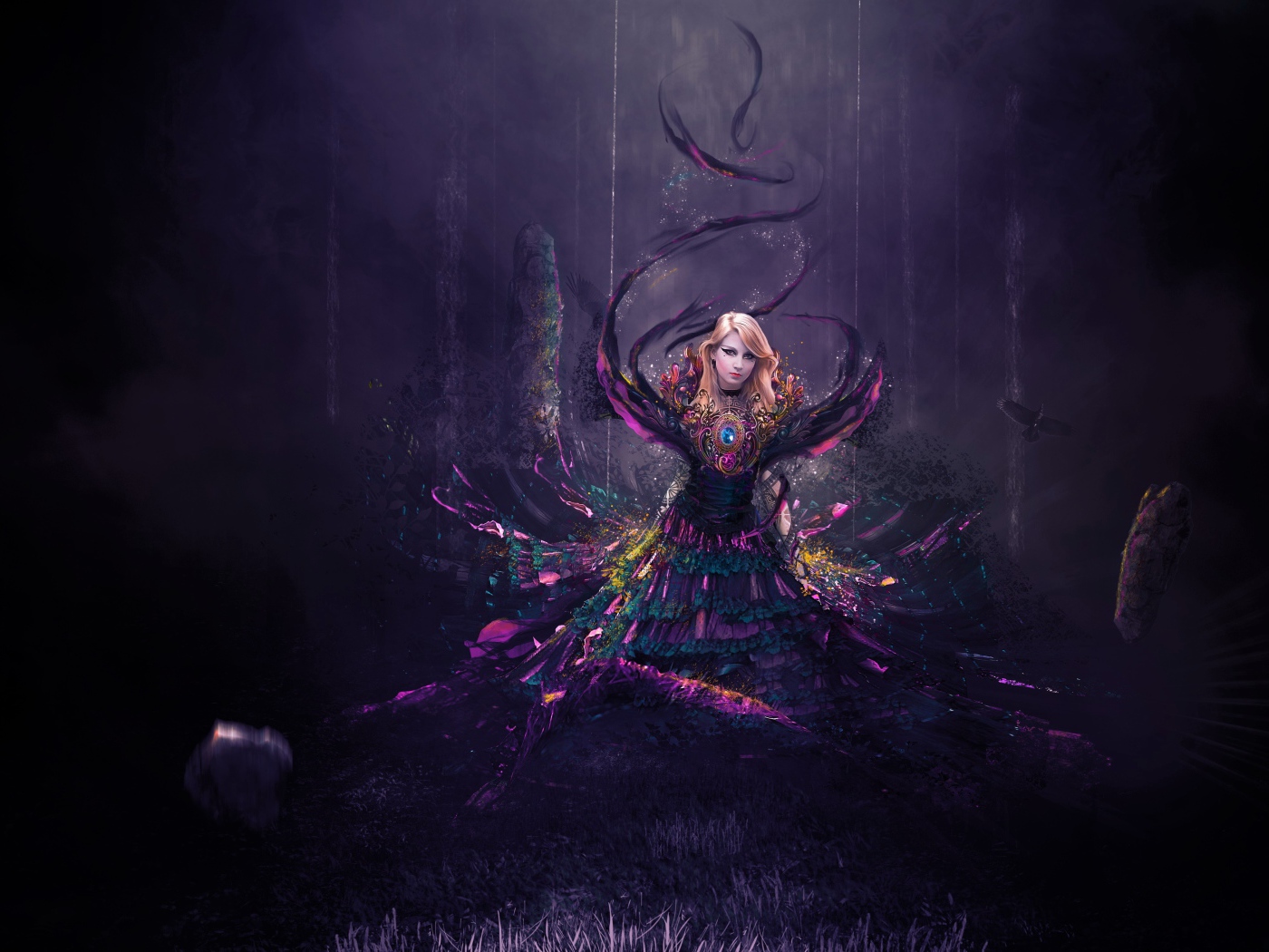 Красивая девушка фея в волшебном наряде фэнтези