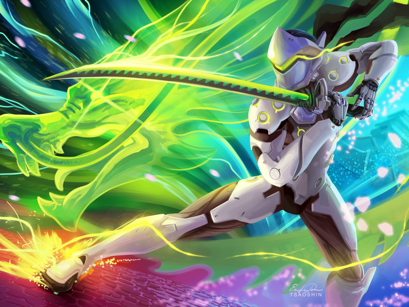 Киборг Гэндзи персонаж игры Overwatch 