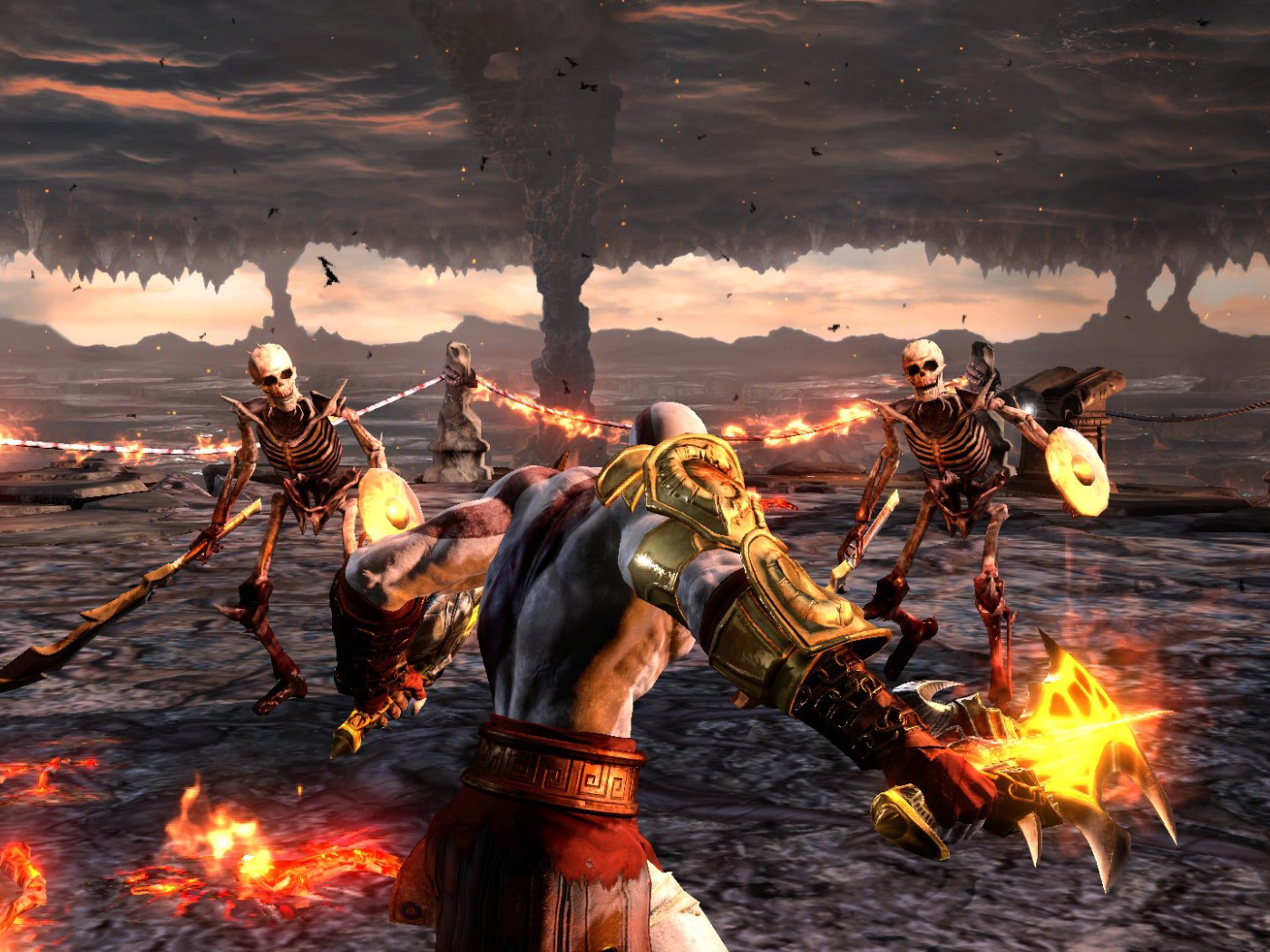 Битва со скелетами игра  God of War 