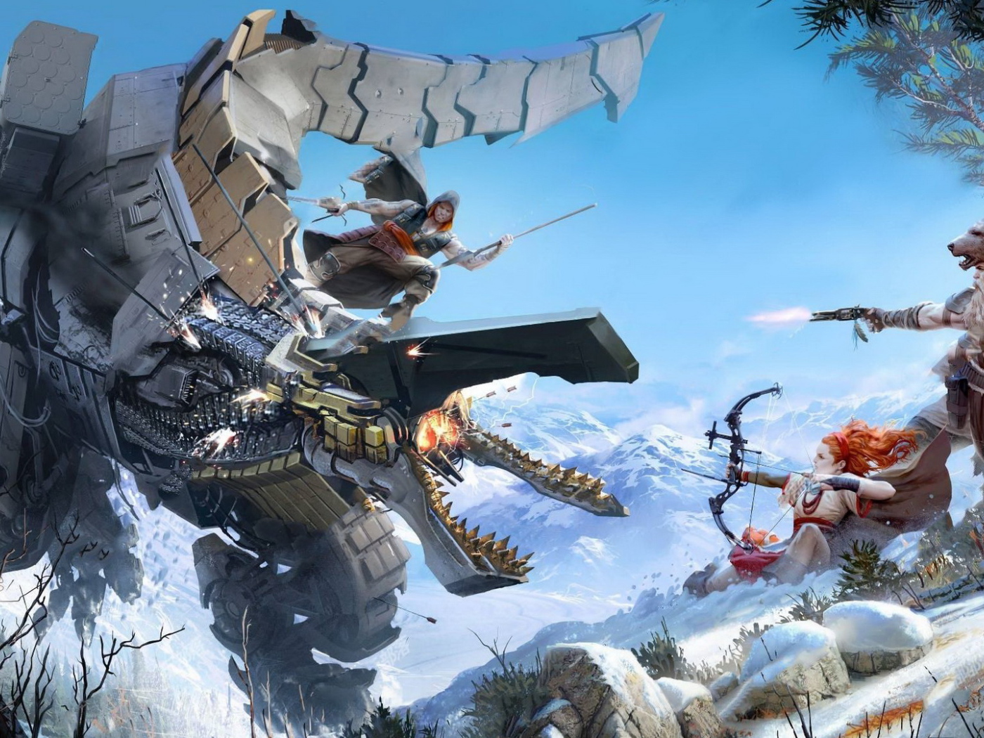 Зимняя охота Алой игра Horizon Zero Dawn 