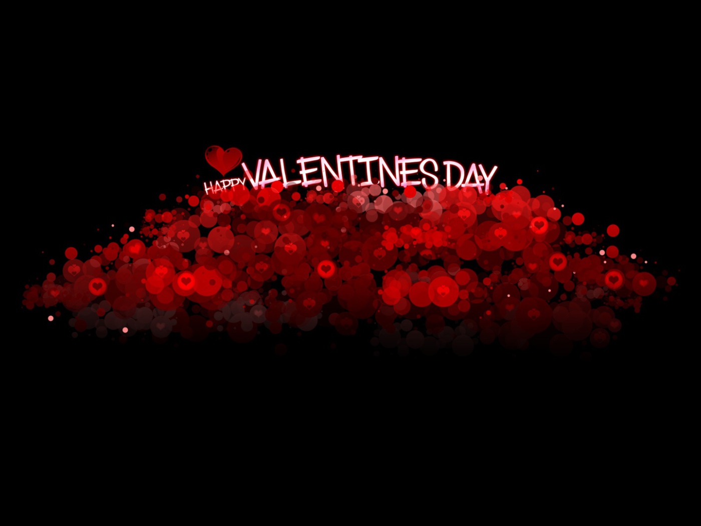 Сердечки и надпись с Днем Святого Валентина на черном фоне 