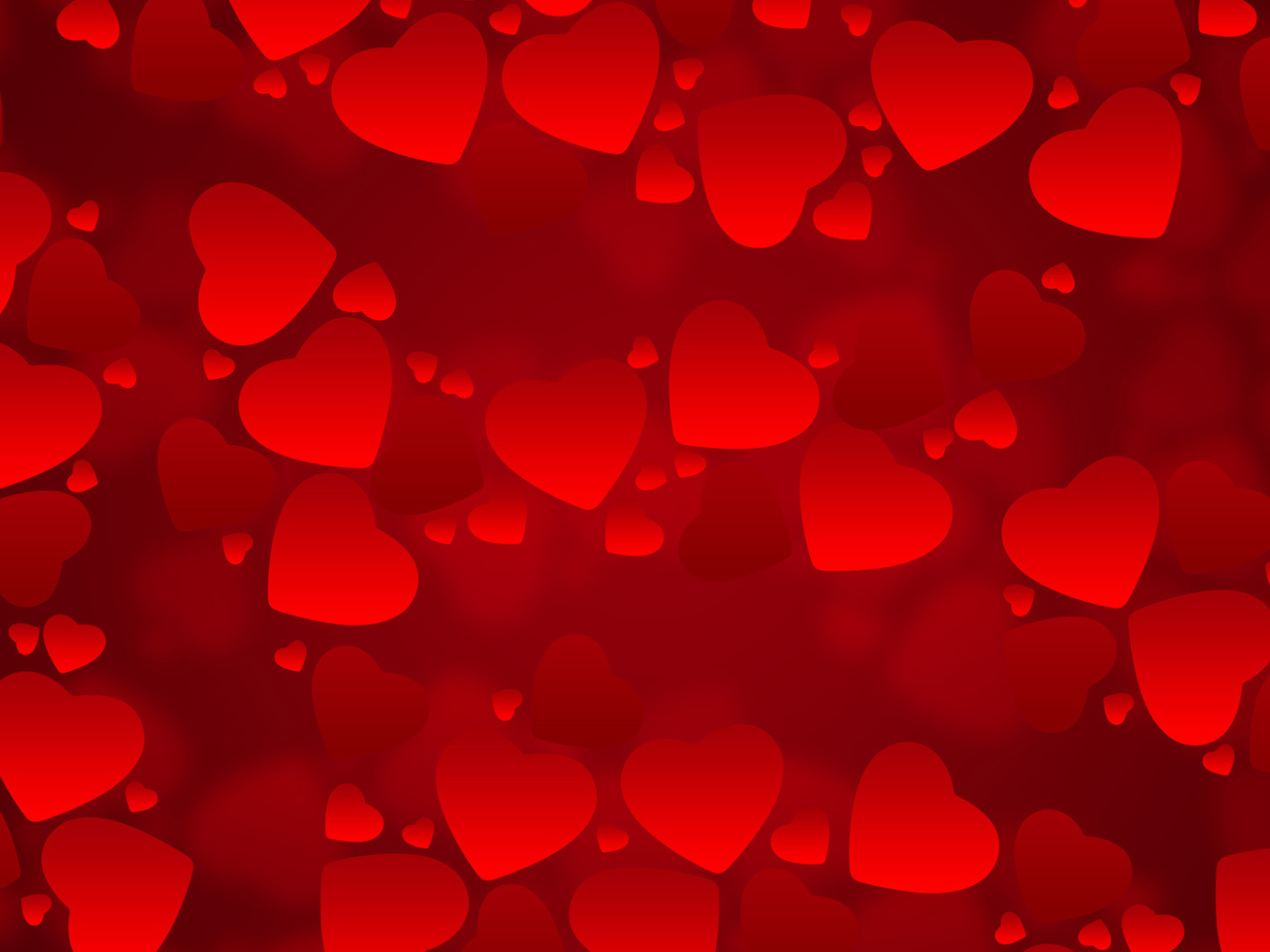 Сердечки на красном фоне