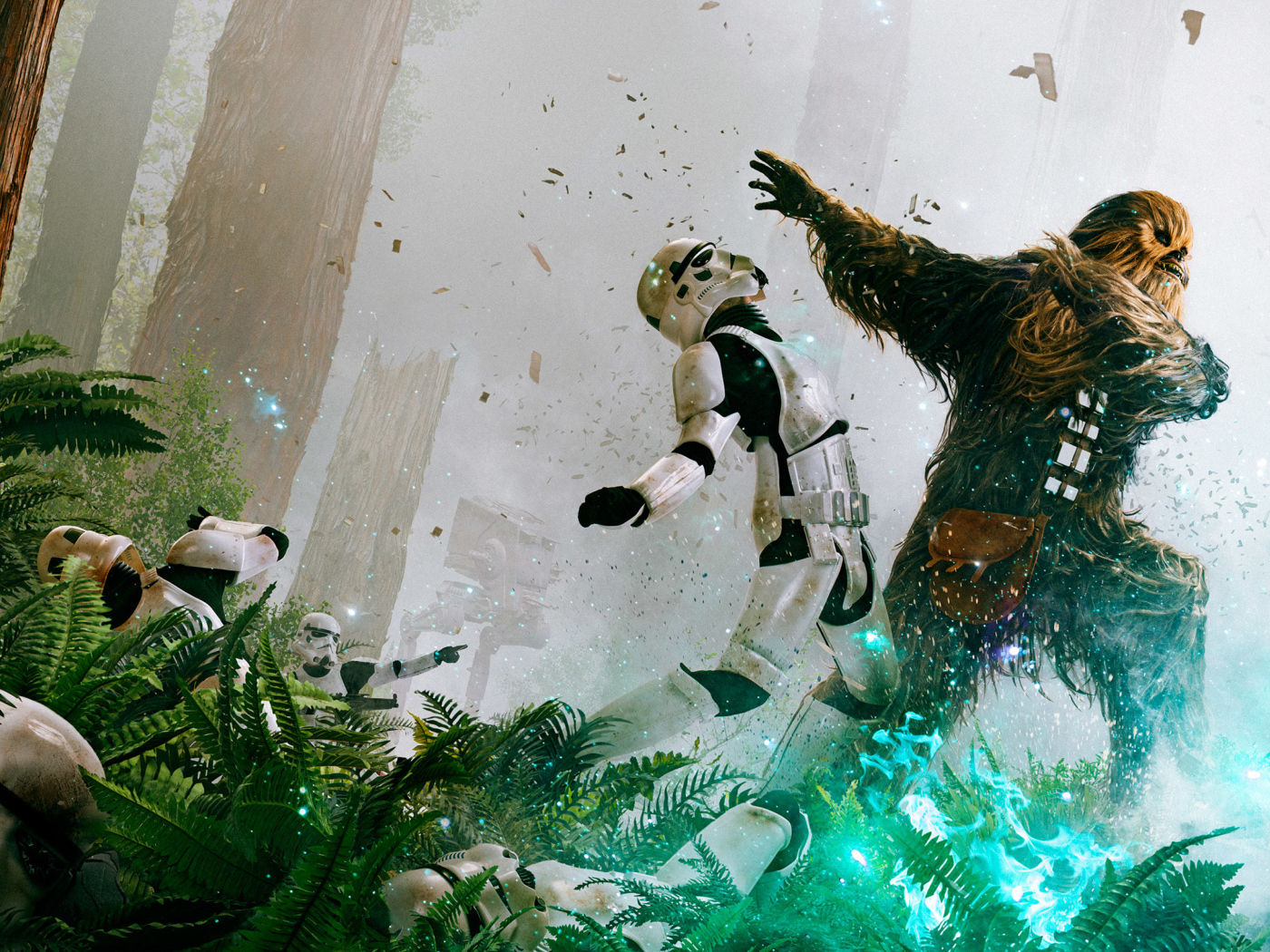 Чубакка сражается с имперскими штурмовиками, Звездные войны 