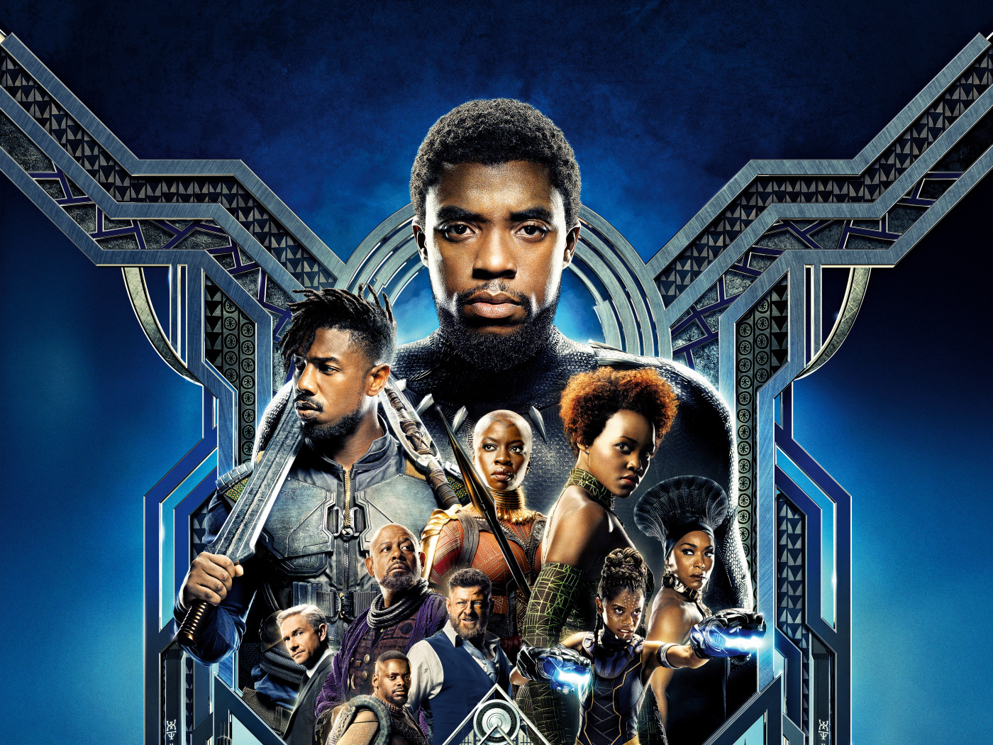 Главные герои фантастического фильма Черная пантера, 2018
