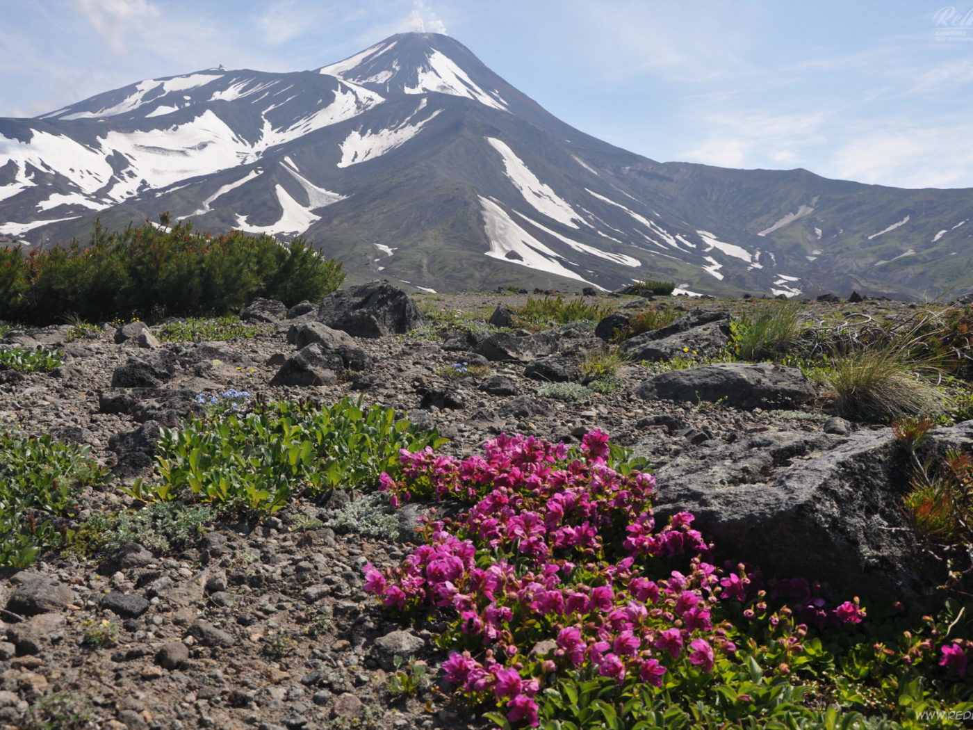Вершина Авачинского вулкана, Камчатка. Россия 