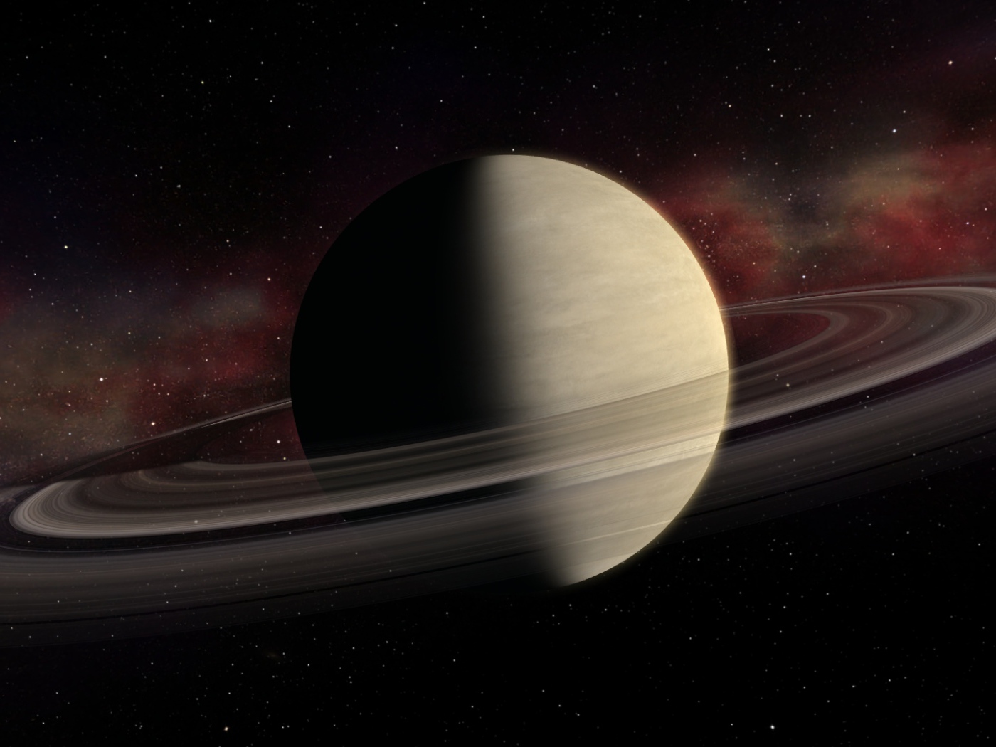 Большая планета Сатурн с кольцами 