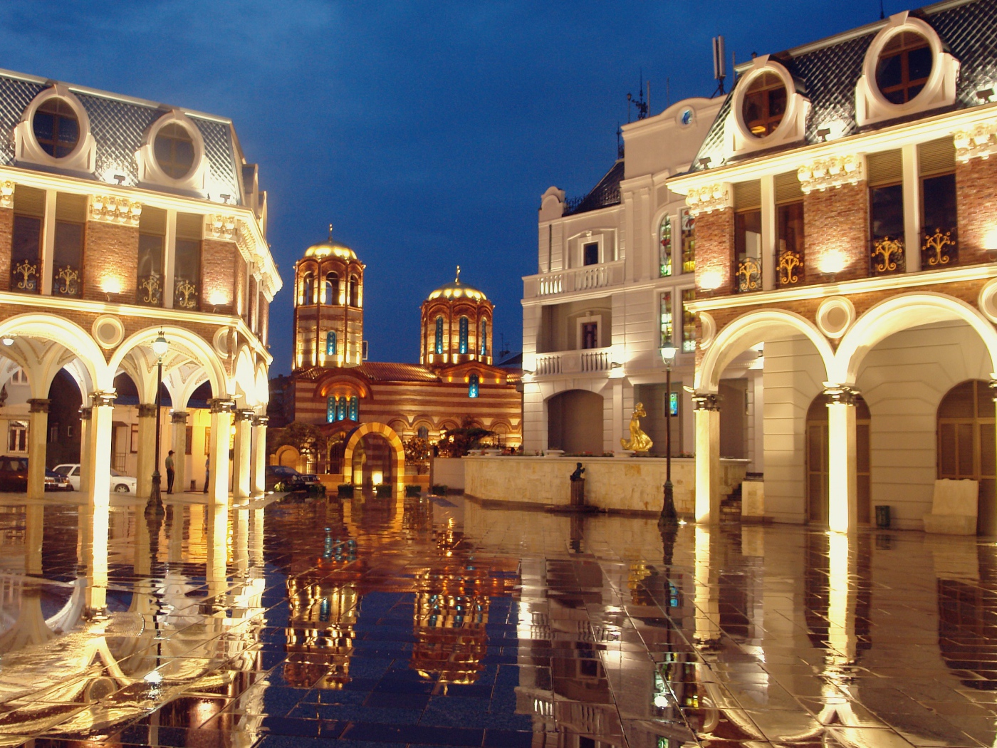 Площадь Пьяцца-дель-Пополо вечером, Рим. Италия