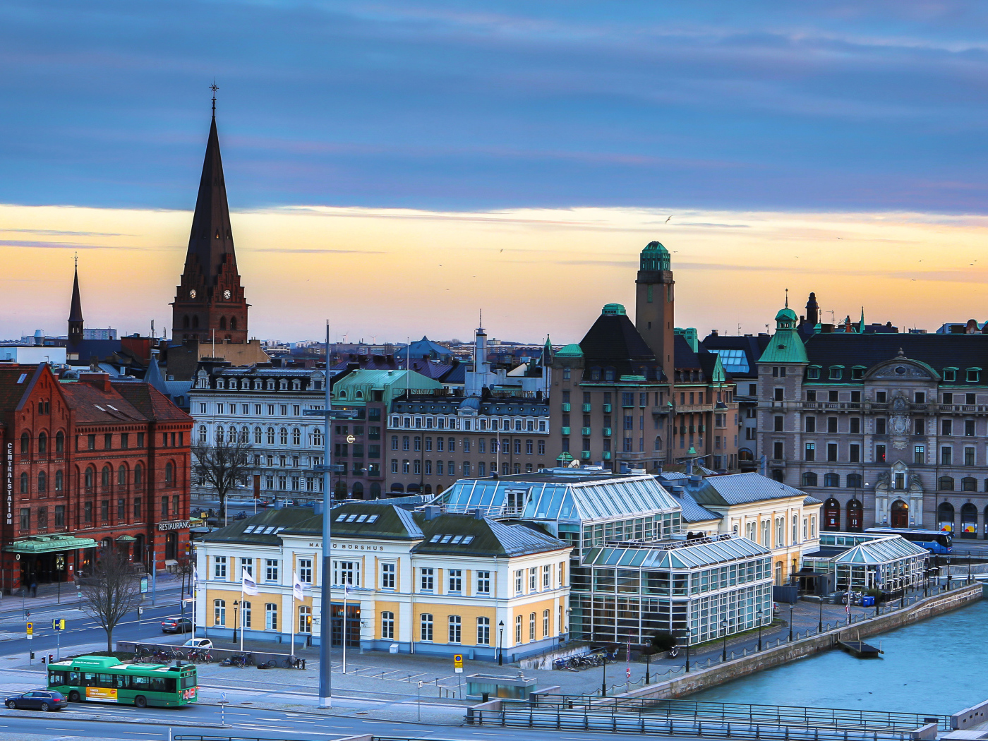 Панорама города Мальмё, Швеция