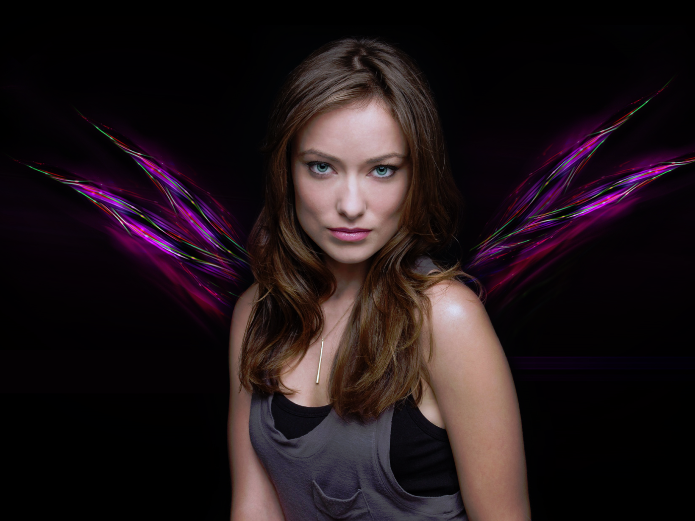 Американская актриса Оливия Уайлд с зелеными глазами 