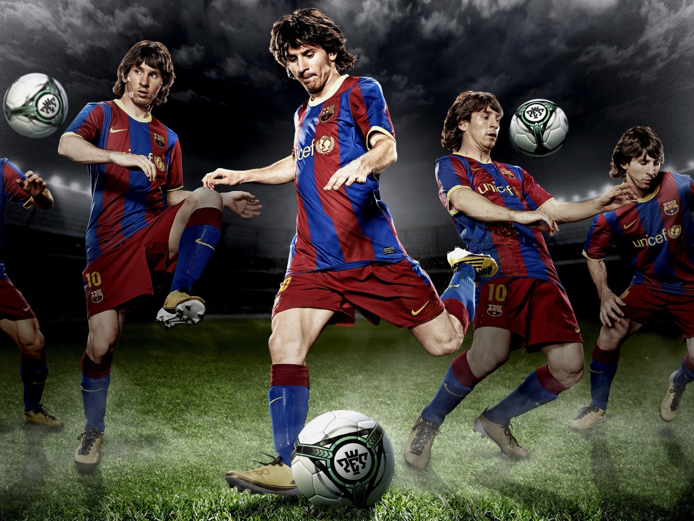 Лионель Месси играет с мячом 