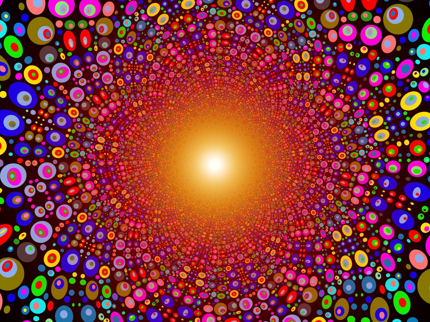Абстрактный рисунок с яркими разноцветными кругами