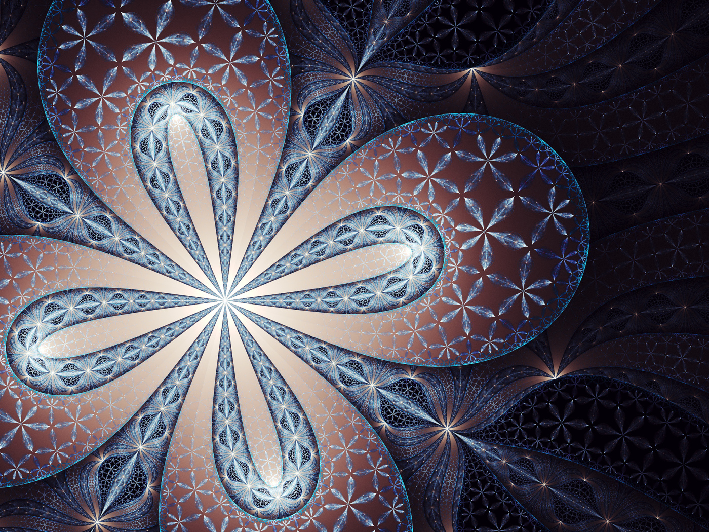 Красивый фрактальный рисунок цветок, 3д графика