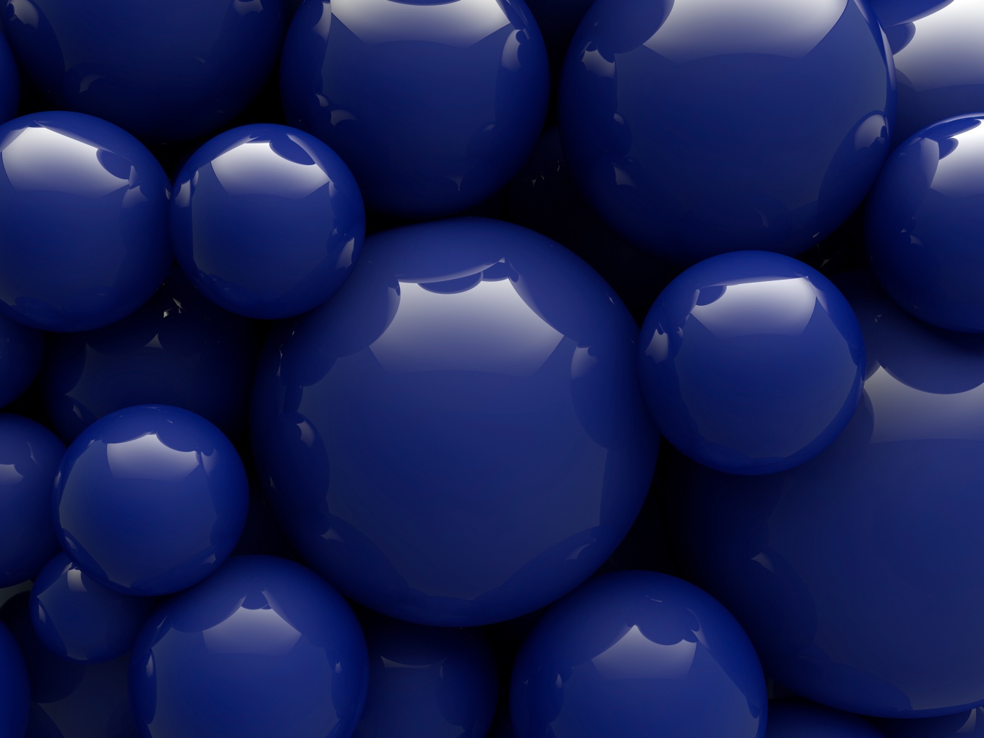 Синие шары разной формы 3д графика