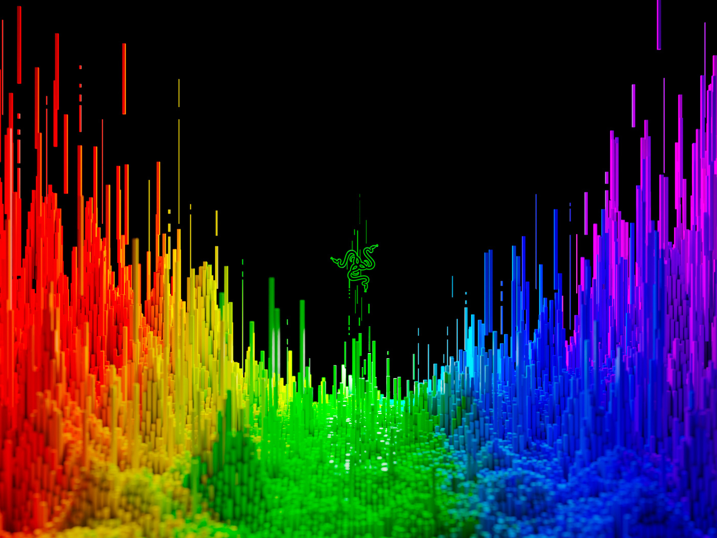 Разноцветные потоки на черном фоне 