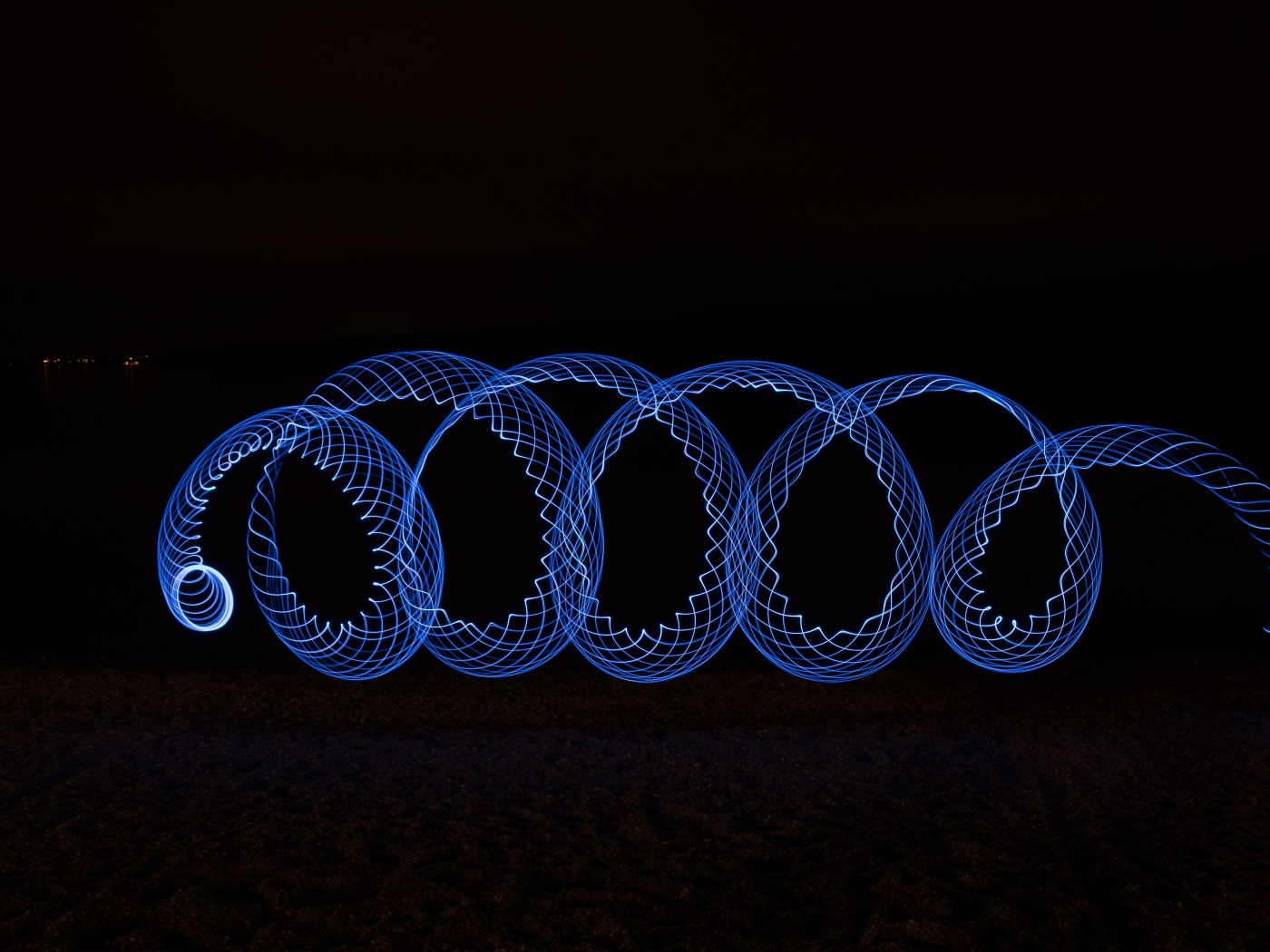 Неоновая спираль, 3д графика 