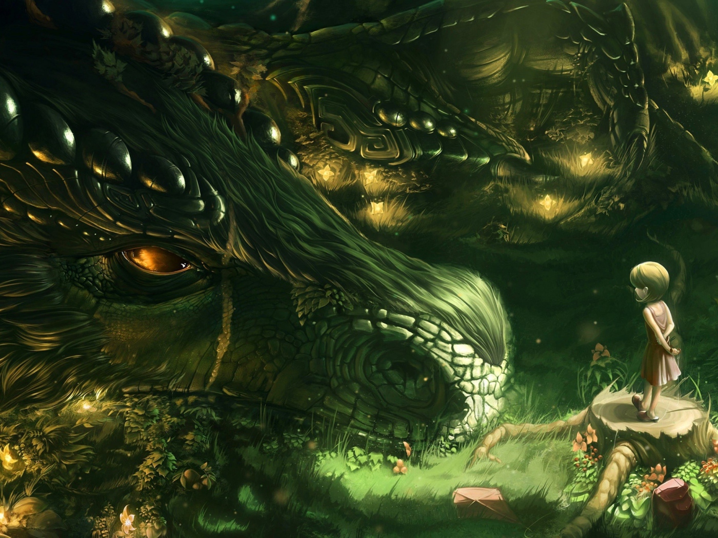 Большой дракон и маленькая девочка, фэнтези