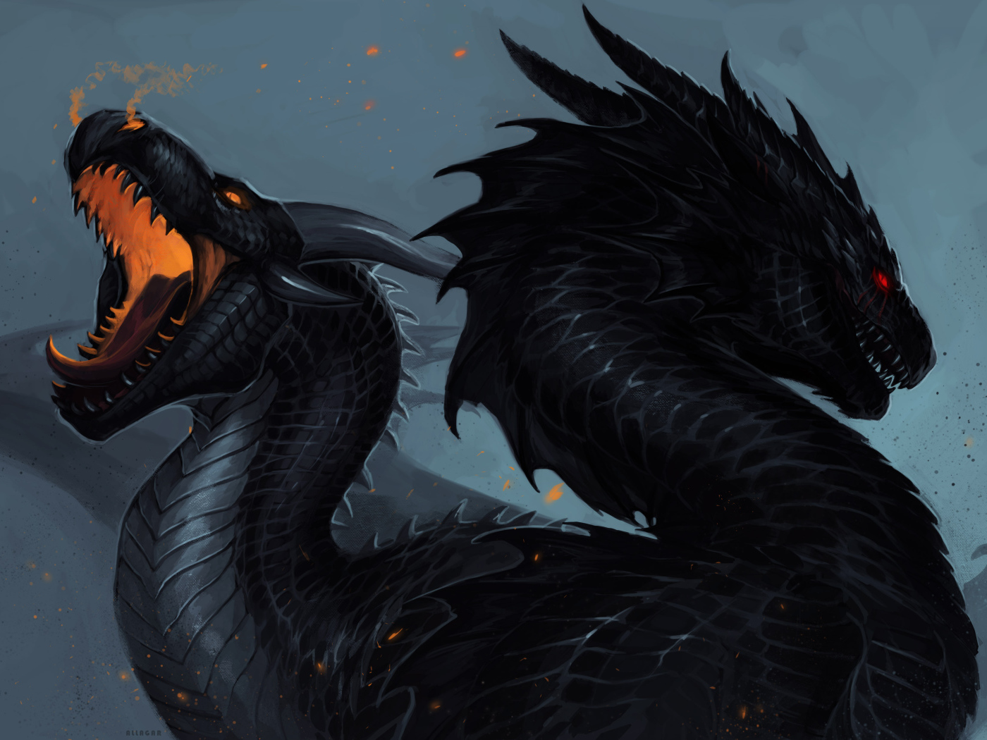 Два черных дракона, фэнтези