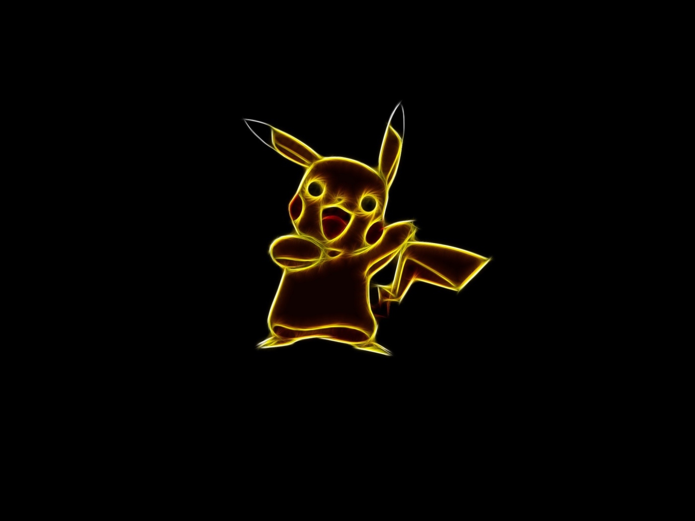 Покемон Пикачу на черном фоне