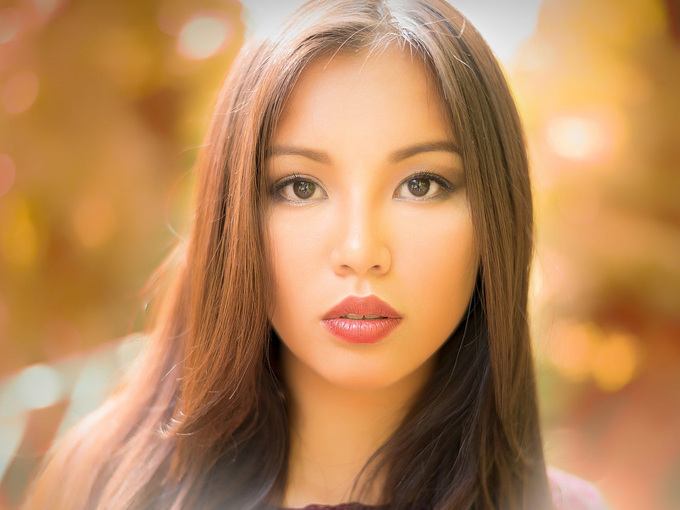 Лицо нежной девушки азиатки 