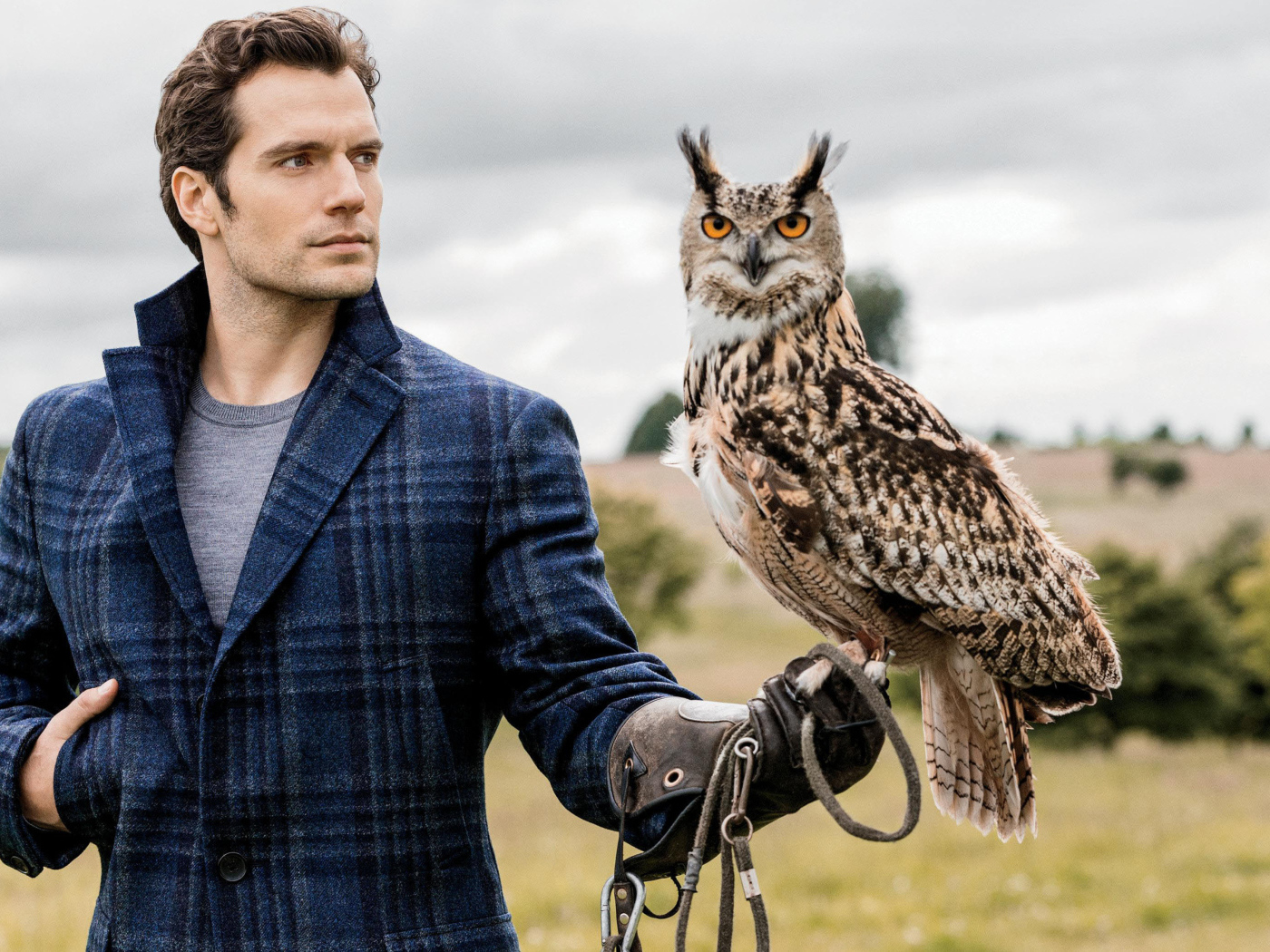 Актер Генри Кавилл с совой на руке