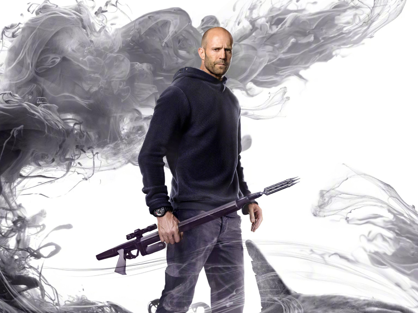 Актер Джейсон Стейтем в фильме Мег. Монстр глубины, 2018