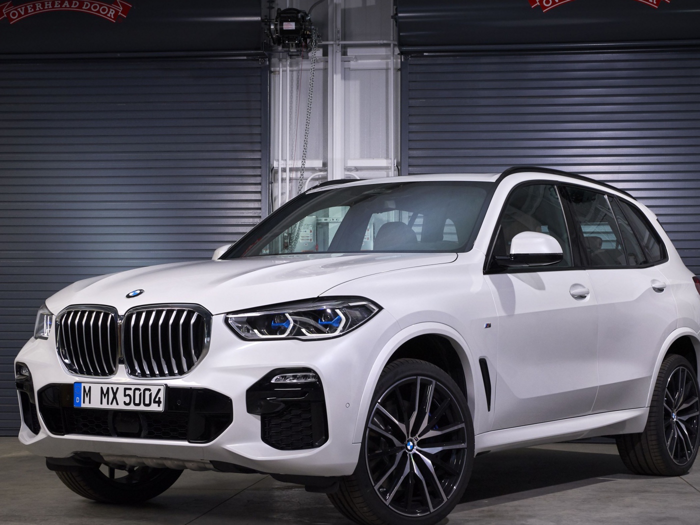 White BMW X5 2019 SUV in the garage