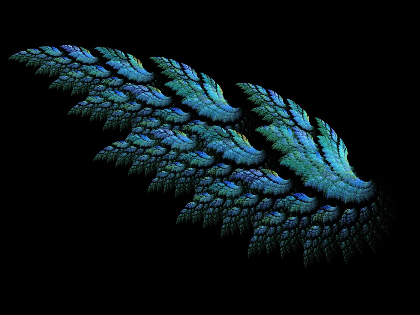 Красивое крыло на черном фоне 3д графика