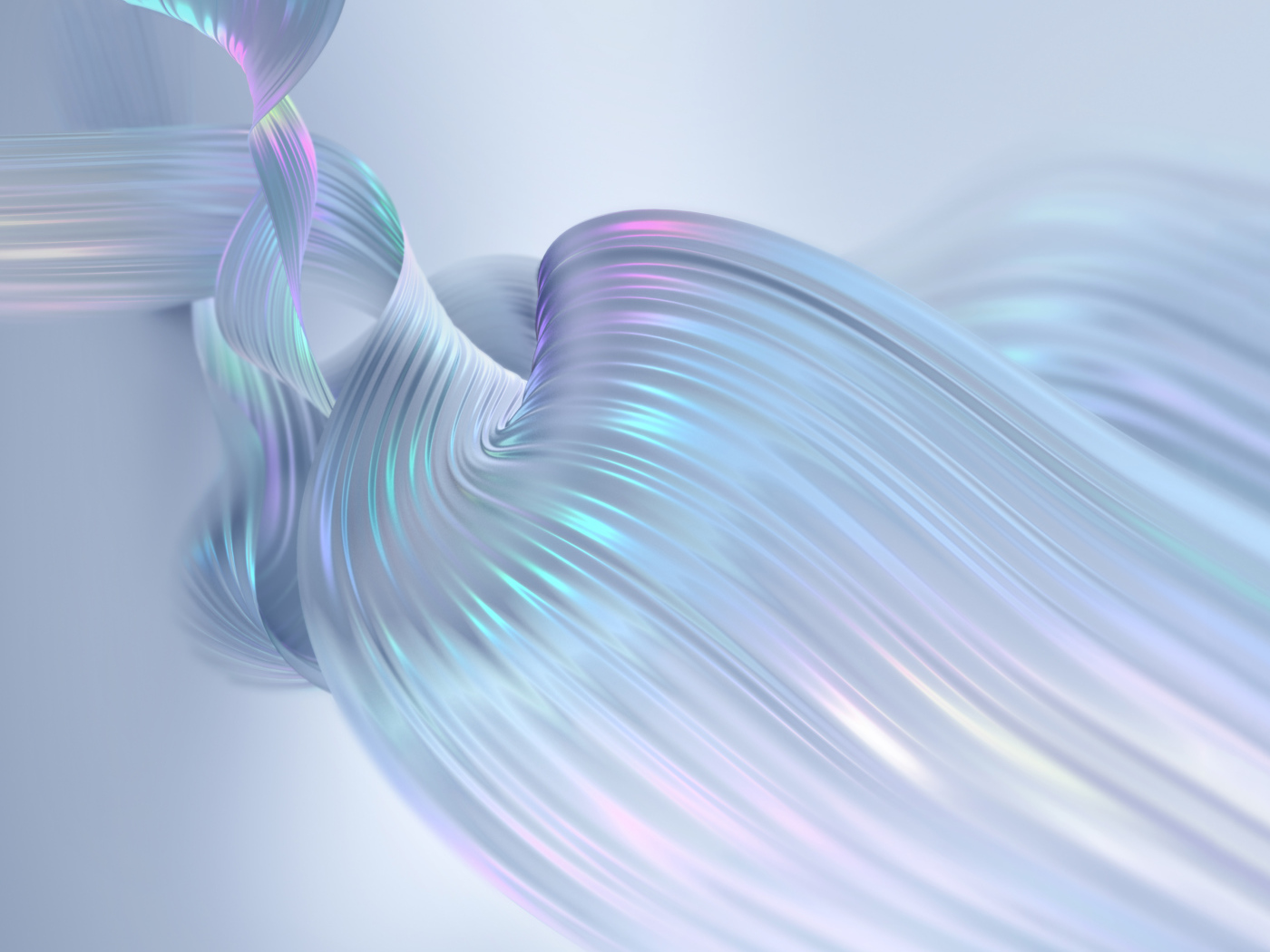 Неоновые абстрактные волны на сером фоне