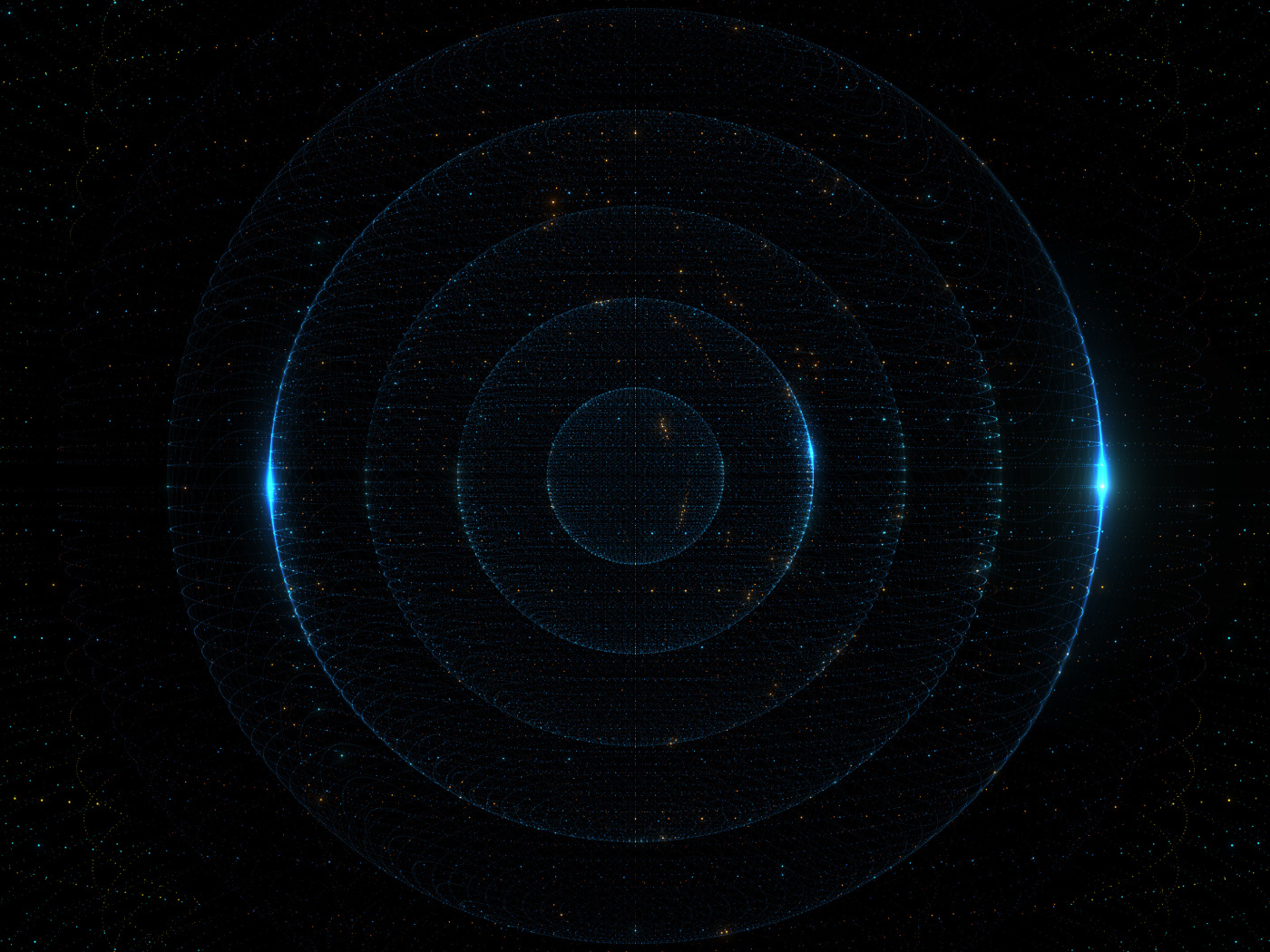 Неоновые круги на черном фоне 