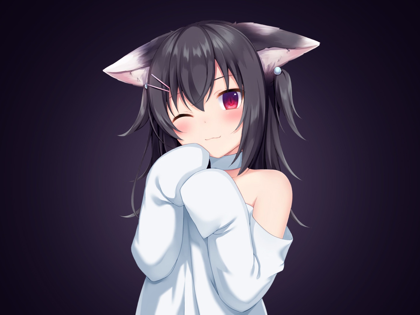 Anime girl with cat ears