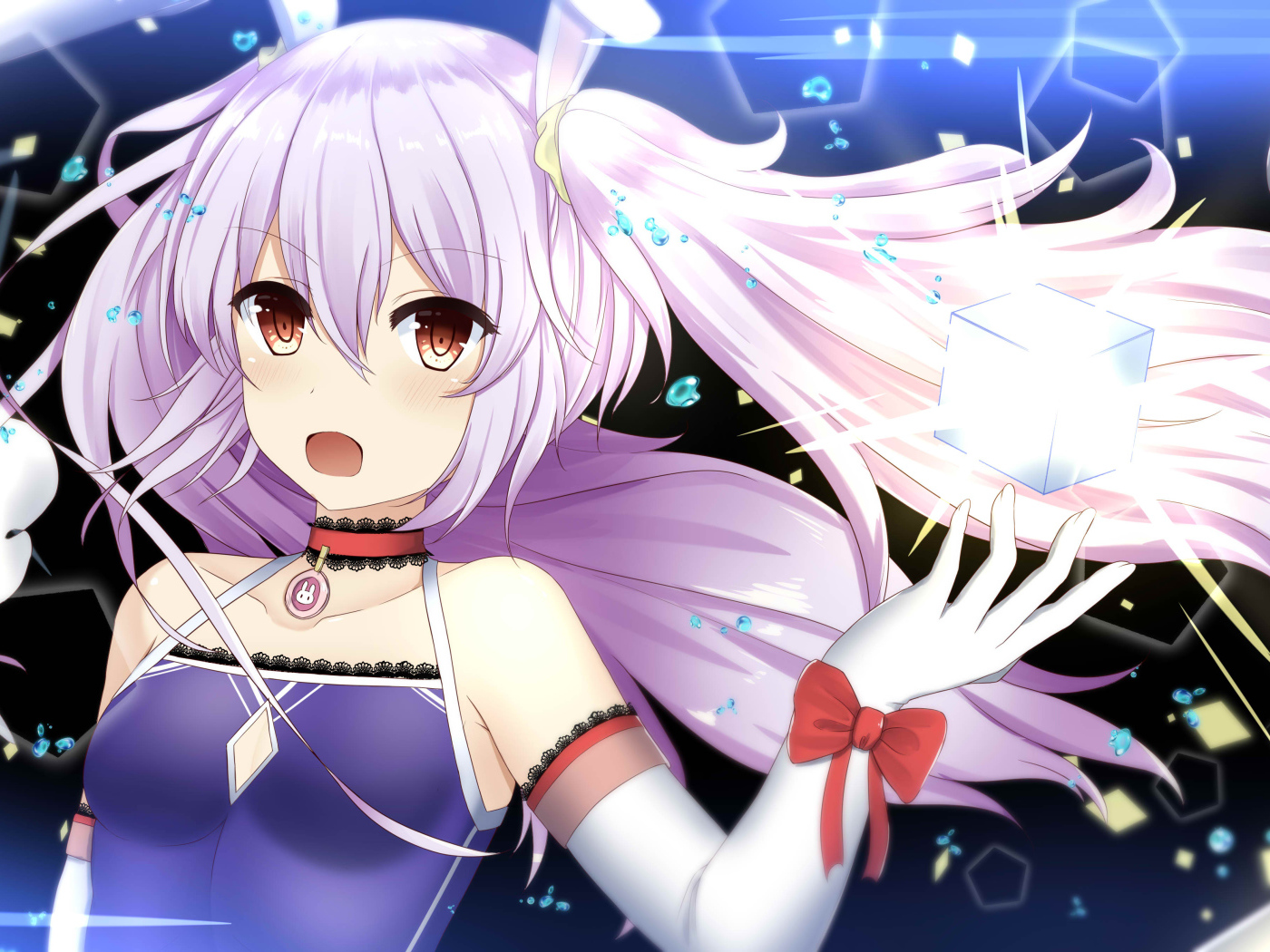 Красивая девушка с  сиреневыми волосами, аниме Azur Lane