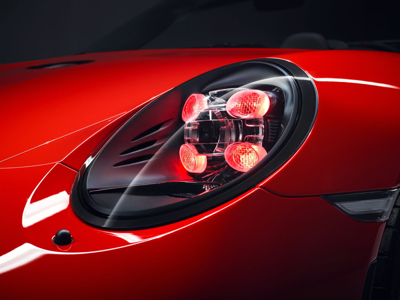 Headlight red car Porsche 911 Speedster