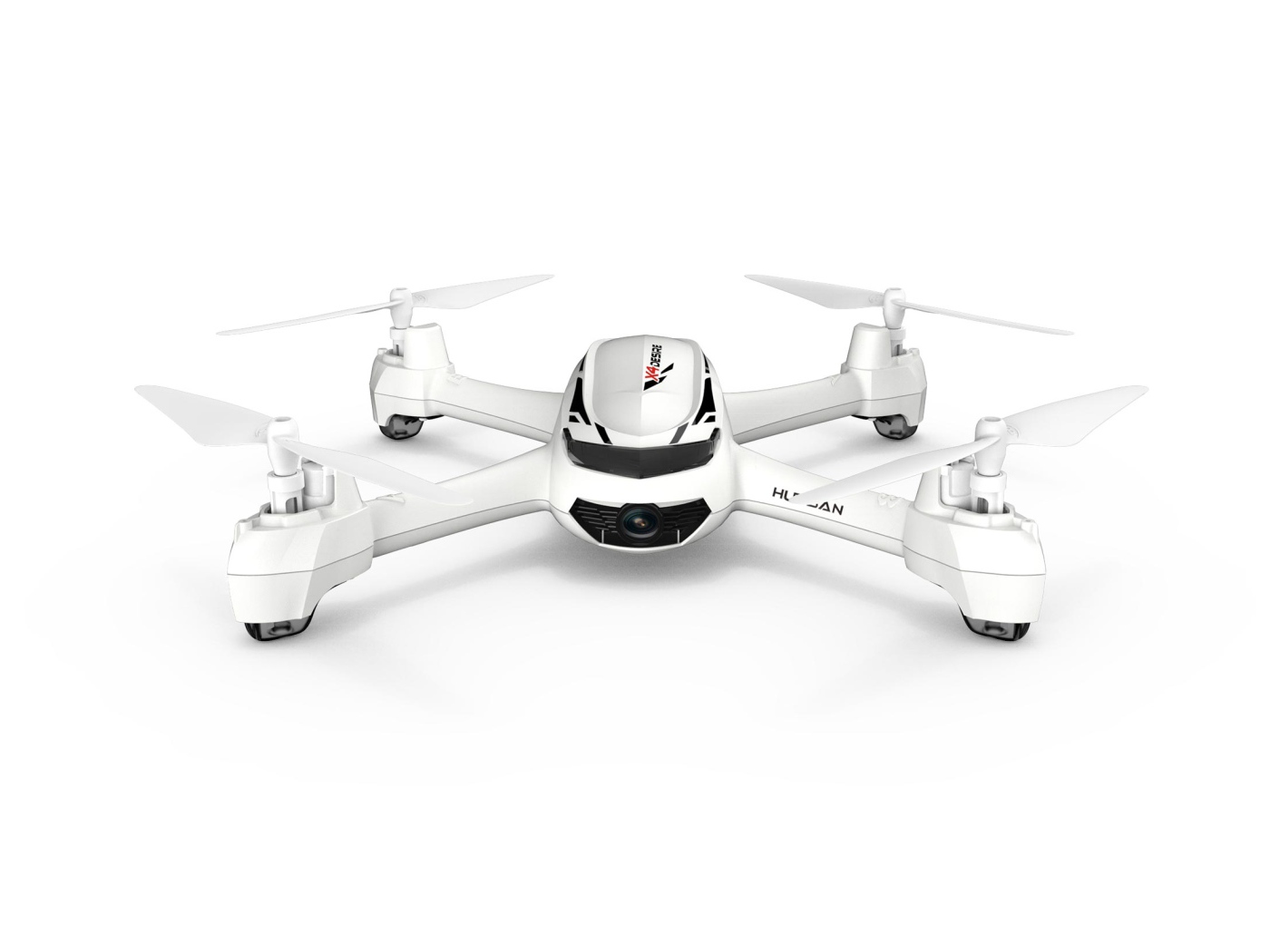Квадрокоптер Hubsan X4 Desire FPV H502S, 2019 года на белом фоне