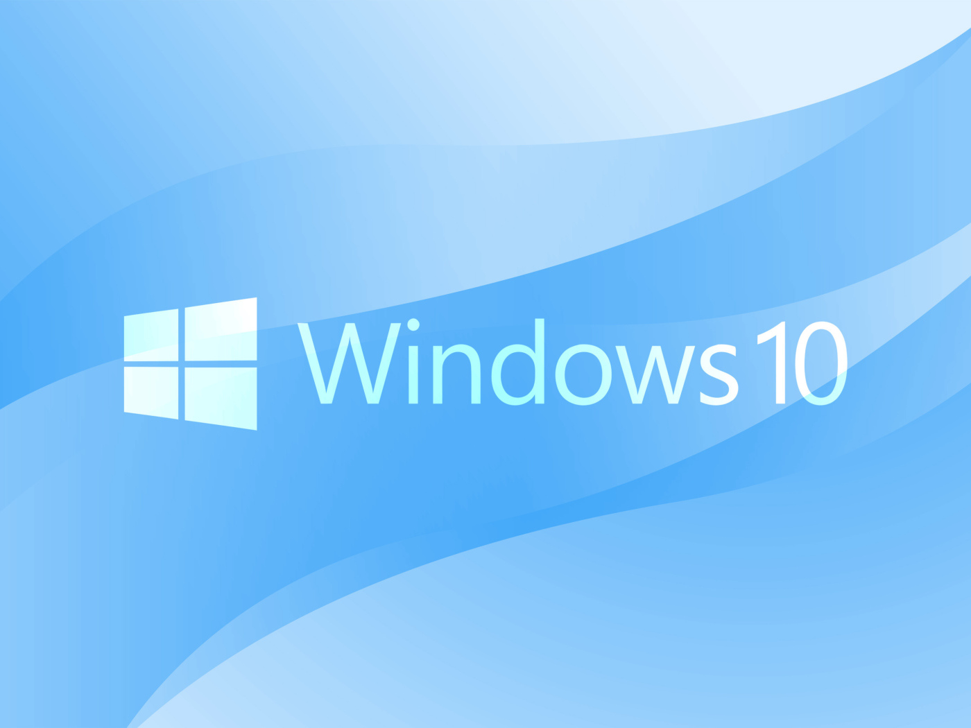 Логотип операционной системы  Windows 10 на голубом фоне