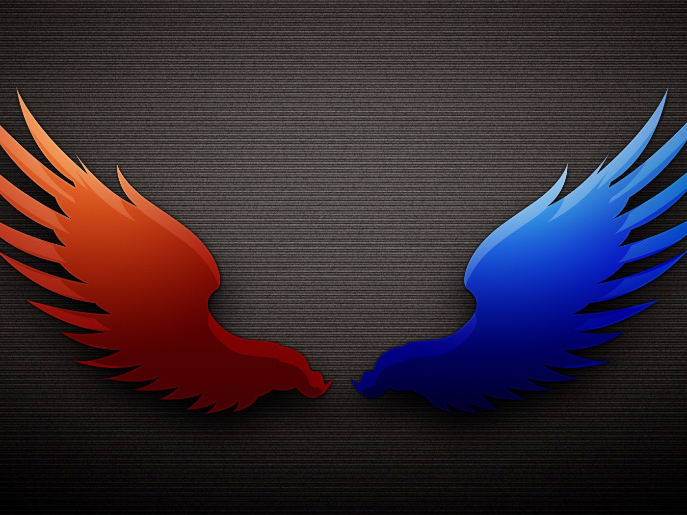 Разноцветные крылья на сером фоне