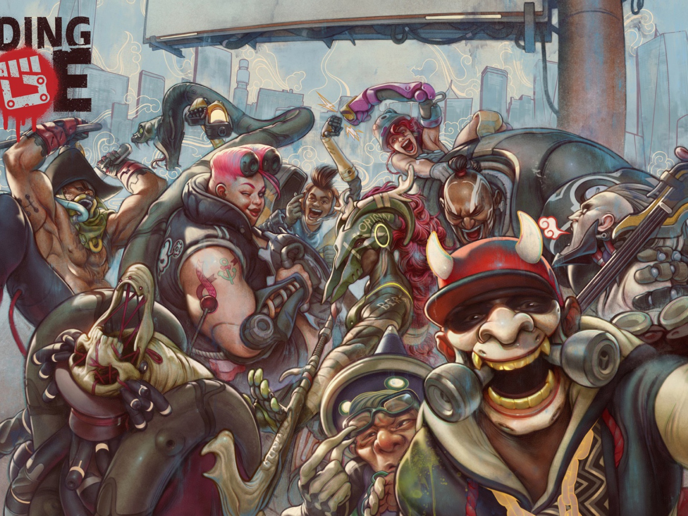 Постер компьютерной игры Bleeding Edge, 2019 года