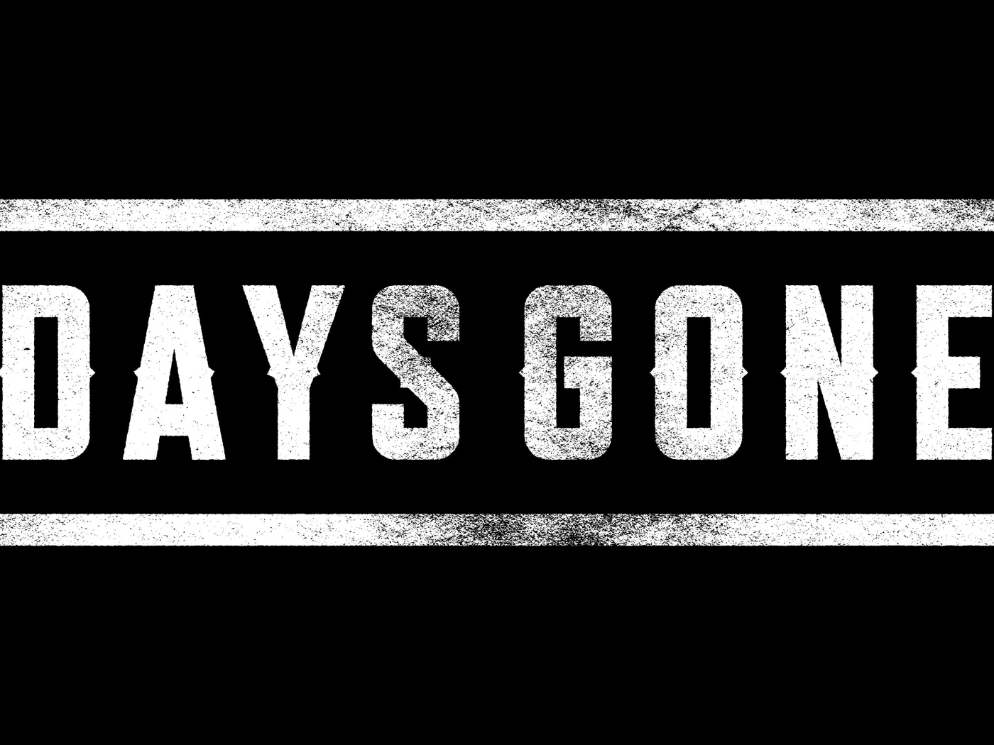 Логотип видеоигры Days Gone, 2019 года на черном фоне