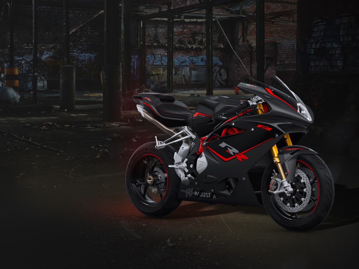 Красивый спортивный мотоцикл  Agusta F4  