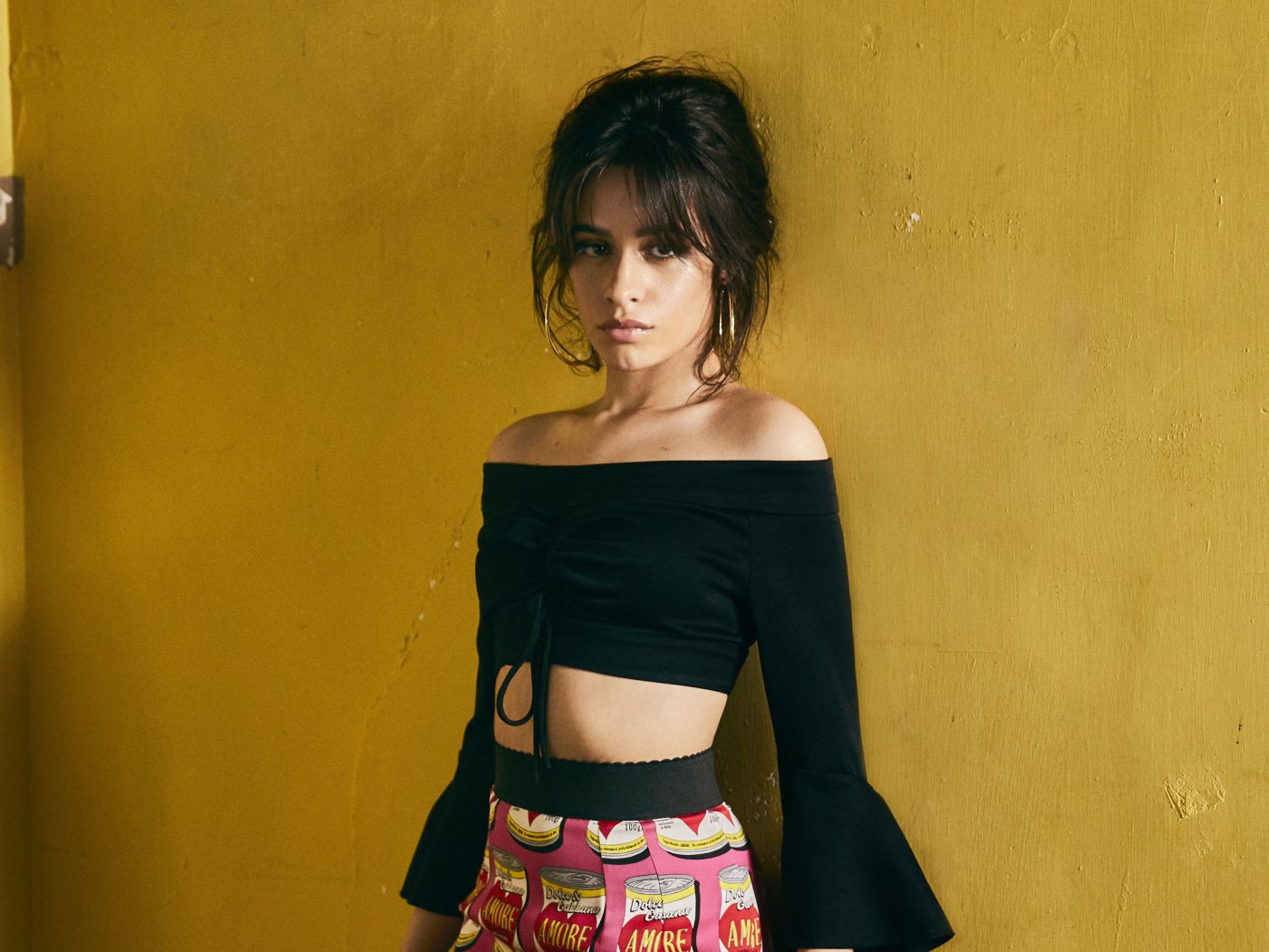 Красивая певица Камила Кабельо у стены