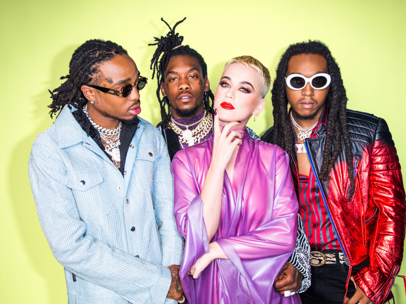 Музыкальная группа Migos и исполнительница Кэти Перри