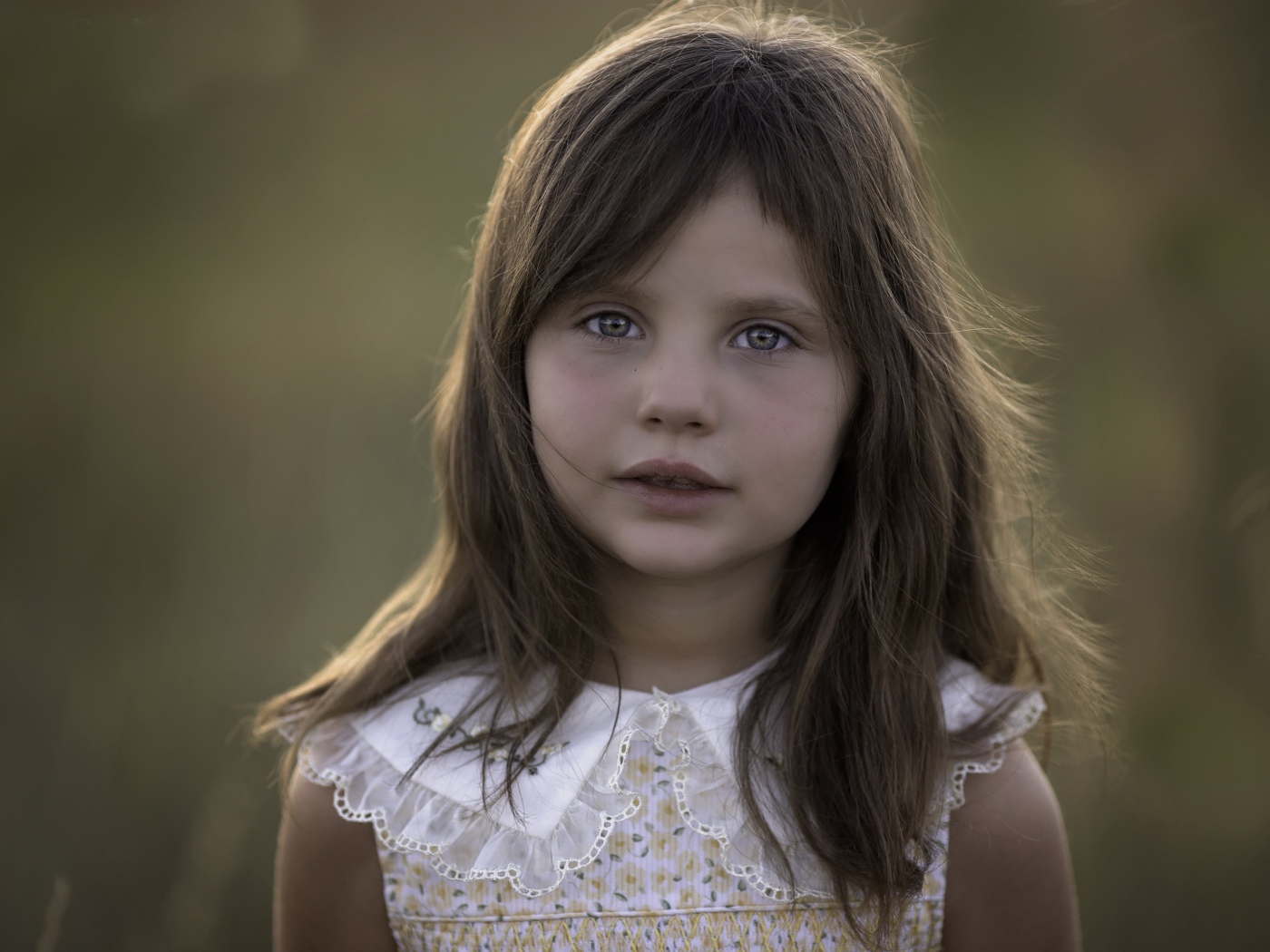 Лицо маленькой девочки шатенки