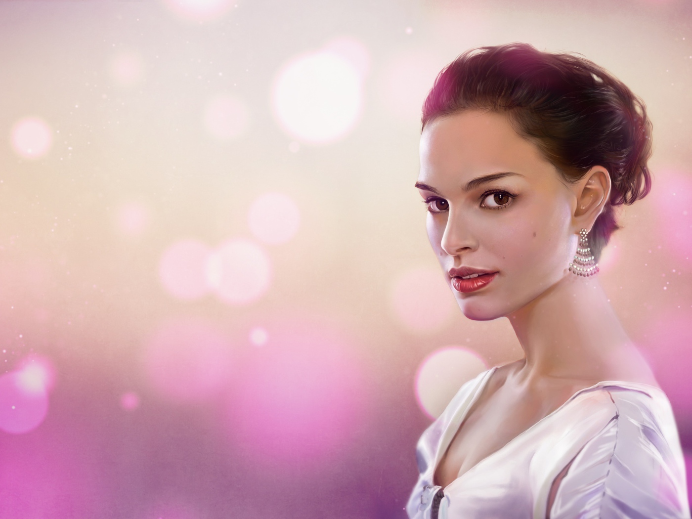 Красивая актриса Натали Портман, рисунок