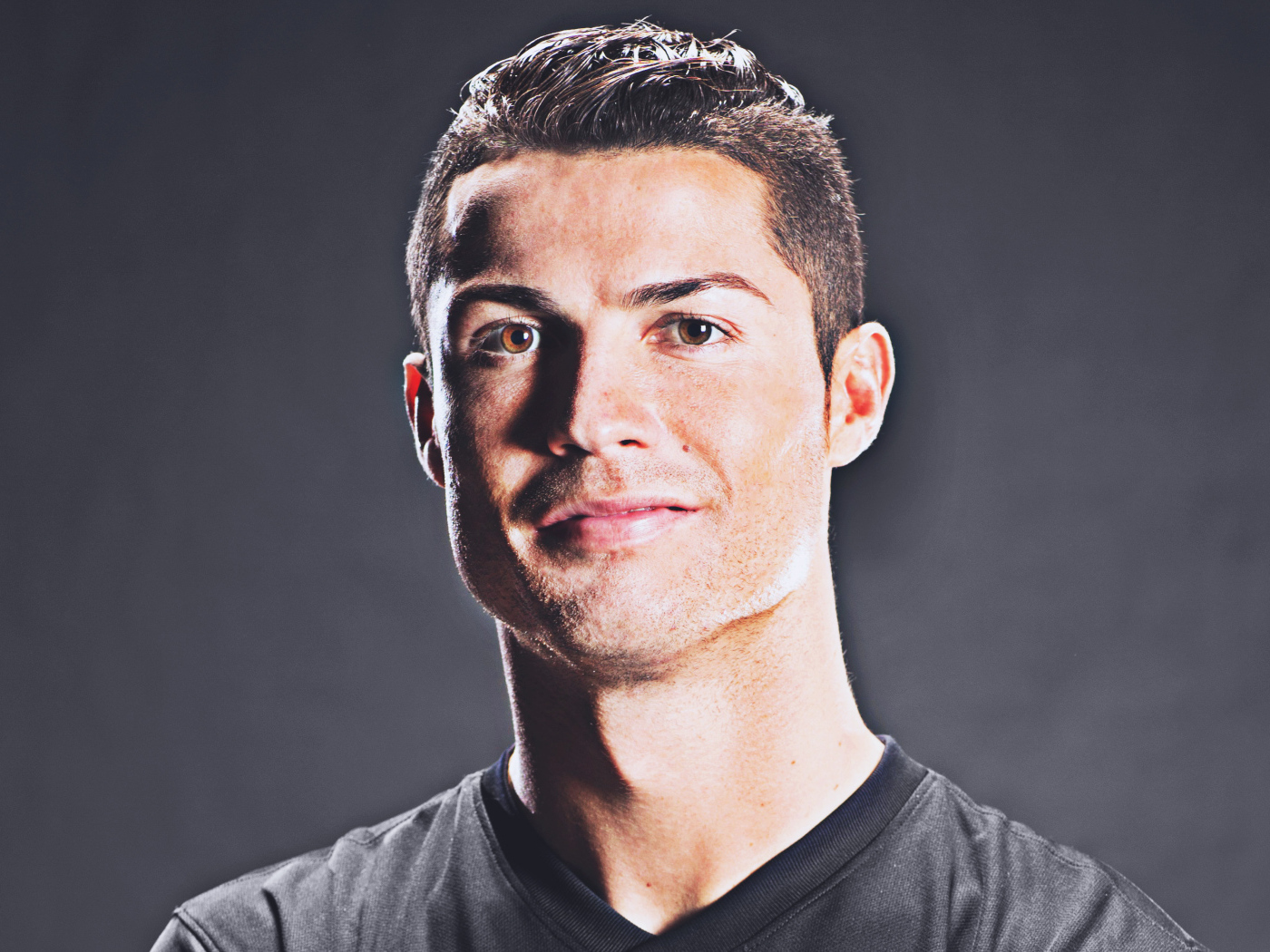 Football player Cristiano Ronaldo close-up face