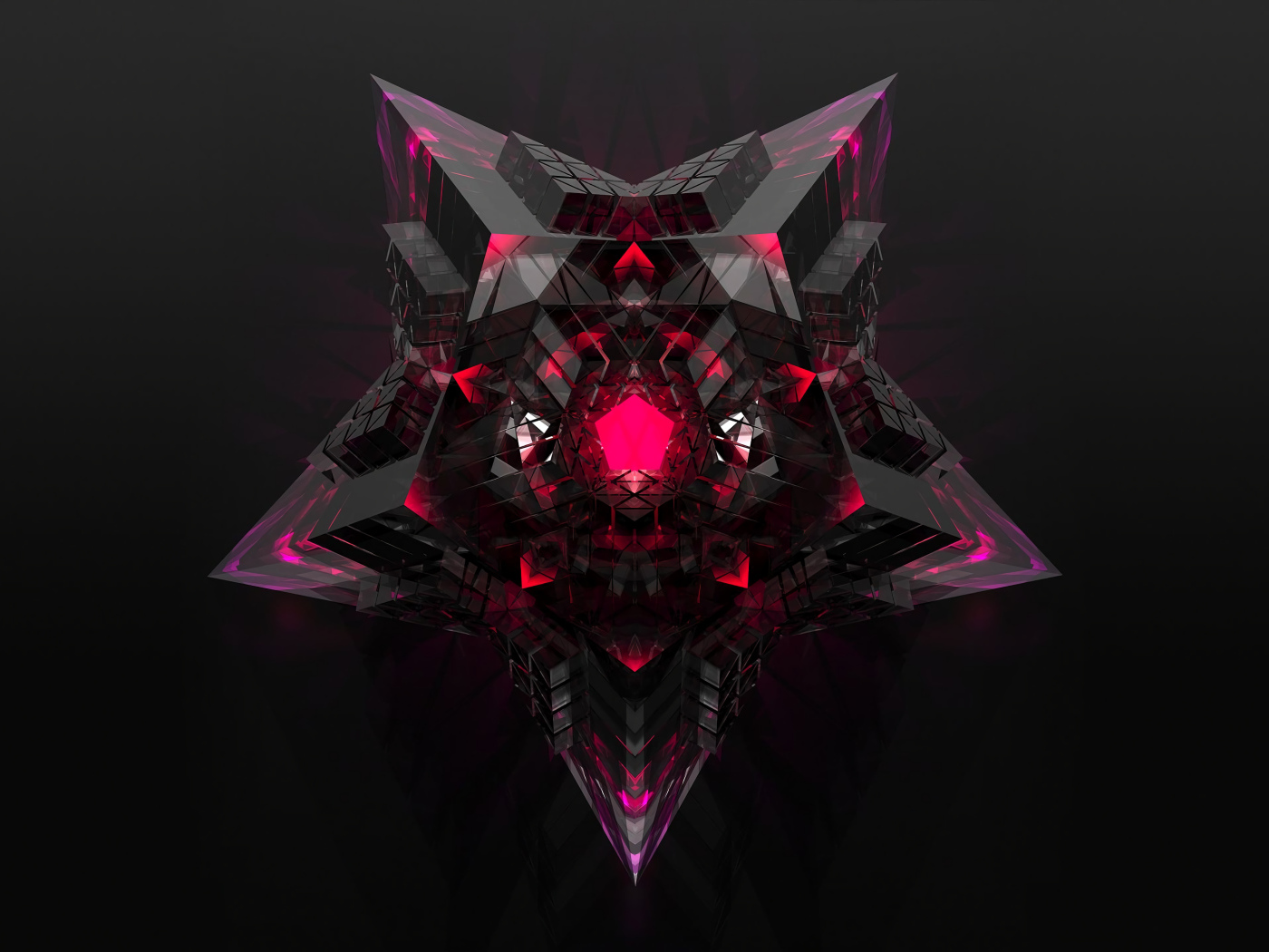 Красивая звезда на сером фоне 3д графика